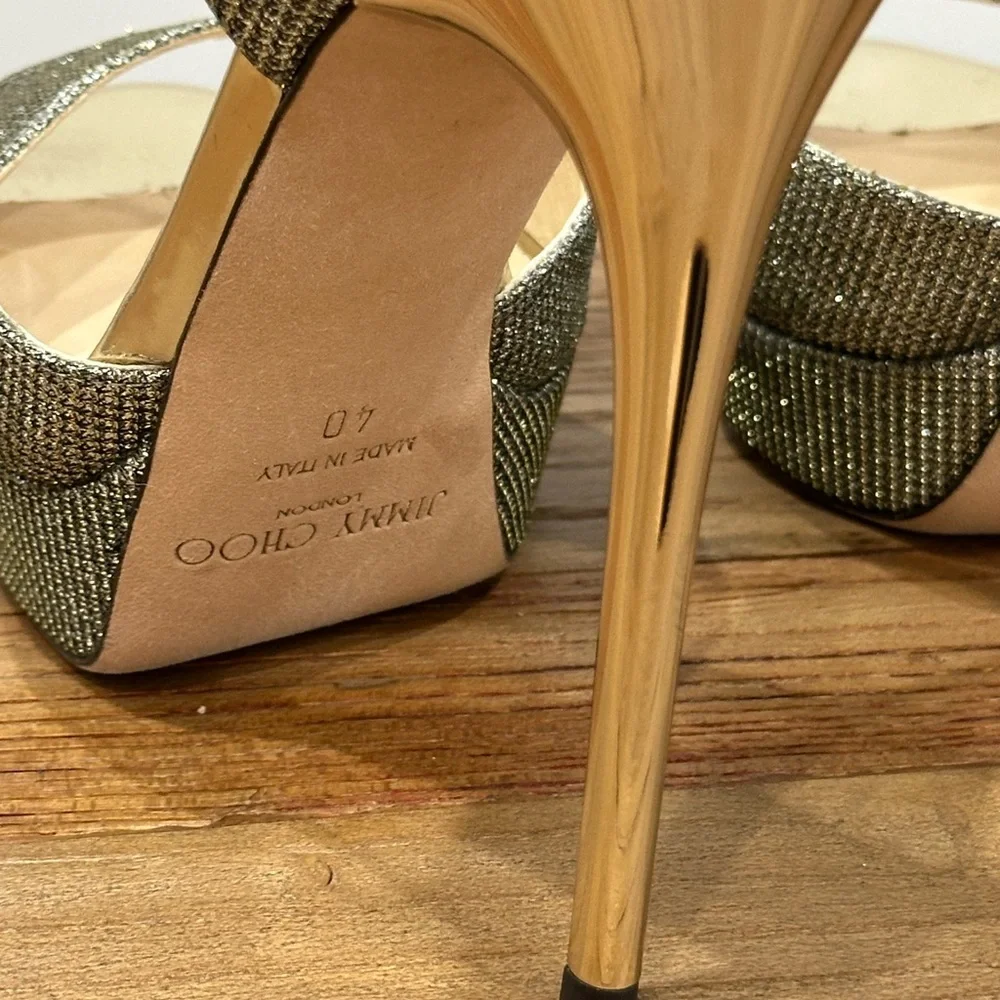 Jimmy Choo Metallic Kayden Bronze Platform Size 40 - Picture 5 of 8
